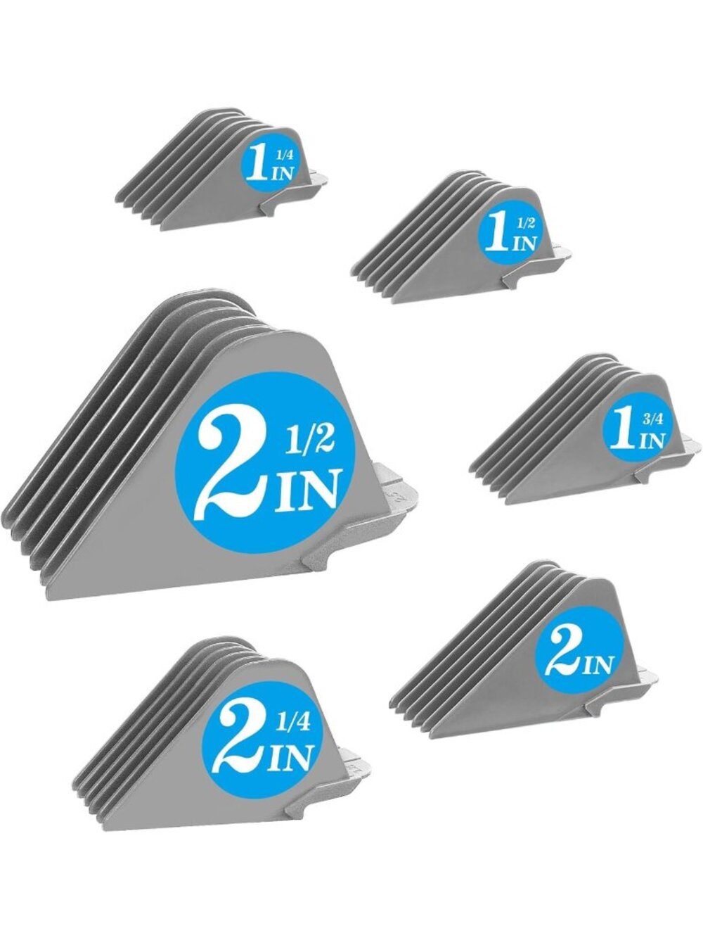 Universal Hair Clipper Guards Set - 6 Extra Long Attachments, Multiple Sizes